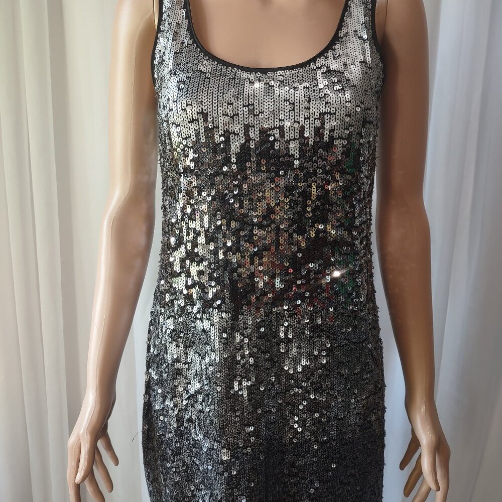 Express ombre silver sequin mini dress. size xs